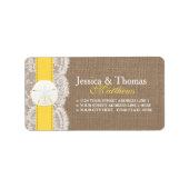 Het Collectie van de gele zanddollaire strand Etiket (Voorkant)