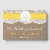 Het Collectie van de gele zanddollaire strand Gastenboek (Voorkant)