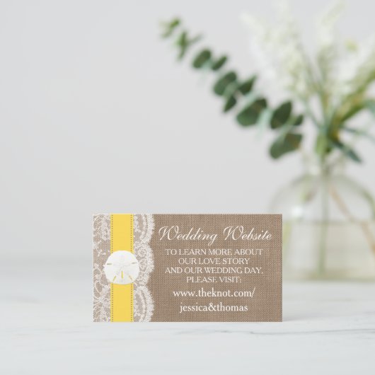 Het Collectie van de gele zanddollaire strand Informatiekaartje (Staand voorkant)