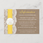 Het Collectie van de gele zanddollaire strand Informatiekaartje (Voorkant)