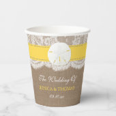 Het Collectie van de gele zanddollaire strand Papieren Bekers (Voorkant)