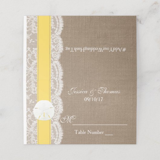 Het Collectie van de gele zanddollaire strand Plaatskaartje (Buitenkant ongevouwen)