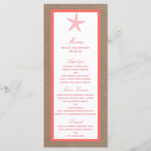 Het Collectie van de Koraalrivierbeugel Menu (Voorkant)