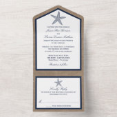 Het Collectie van de marineslankerende strandbruil All In One Uitnodiging (Binnen)