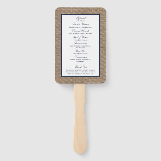 Het Collectie van de marineslankerende strandbruil Handwaaier (Achterkant)