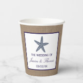 Het Collectie van de marineslankerende strandbruil Papieren Bekers (Achterkant)