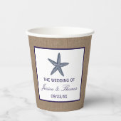 Het Collectie van de marineslankerende strandbruil Papieren Bekers (Voorkant)