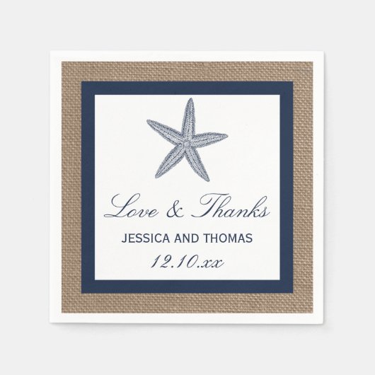 Het Collectie van de marineslankerende strandbruil Servetten (Voorkant)