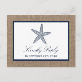 Het Collectie van de marineslankerende strandbruil Uitnodiging Briefkaart