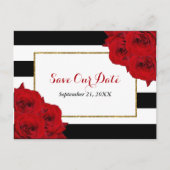 Het Collectie van de moderne Luxe bruiloft - Rode Aankondigingskaart (Voorkant)