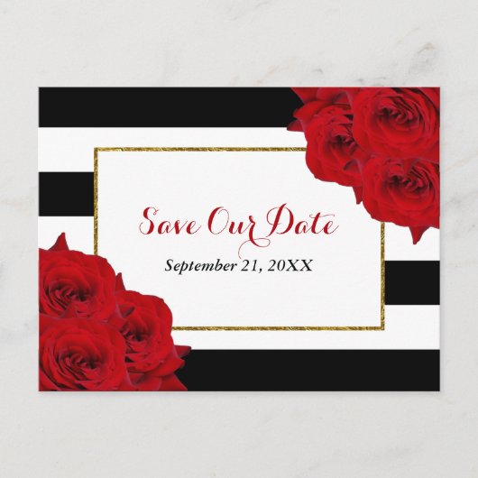 Het Collectie van de moderne Luxe bruiloft - Rode  Aankondigingskaart (Voorkant)