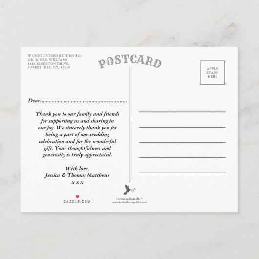 Het Collectie van de moderne Luxe bruiloft - Rode  Aankondigingskaart (Achterkant)