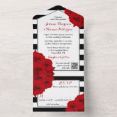 Het Collectie van de moderne Luxe bruiloft - Rode  All In One Uitnodiging (Binnen)