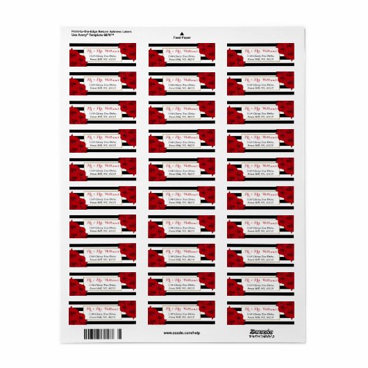 Het Collectie van de moderne Luxe bruiloft - Rode  Etiket (Full Sheet)