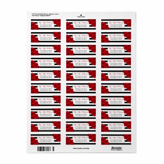 Het Collectie van de moderne Luxe bruiloft - Rode  Etiket (Full Sheet)