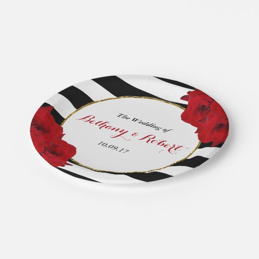 Het Collectie van de moderne Luxe bruiloft - Rode  Papieren Bordje (Gekanteld)
