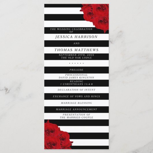 Het Collectie van de moderne Luxe bruiloft - Rode  Programmakaart (Voorkant)