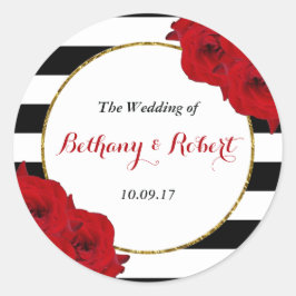 Het Collectie van de moderne Luxe bruiloft - Rode  Ronde Sticker