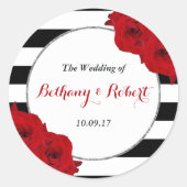 Het Collectie van de moderne Luxe bruiloft - Rode  Ronde Sticker (Voorkant)