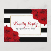 Het Collectie van de moderne Luxe bruiloft - Rode  Uitnodiging Briefkaart (Voorkant)