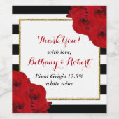 Het Collectie van de moderne Luxe bruiloft - Rode  Wijn Etiket (Enkel label)