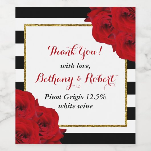 Het Collectie van de moderne Luxe bruiloft - Rode Wijn Etiket (Enkel label)