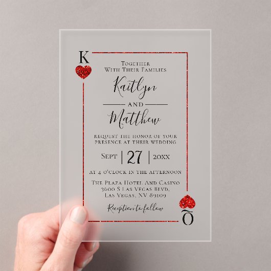 Het Collectie van de Monogram-spelkaart Acryl Uitnodigingen (Insitu (Draagbaar))