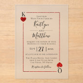 Het Collectie van de Monogram-spelkaart Acryl Uitnodigingen (Voorkant)