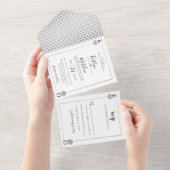 Het Collectie van de Monogram-spelkaart All In One Uitnodiging (Afscheurbaar)