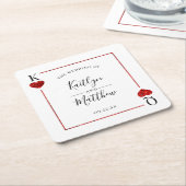 Het Collectie van de Monogram-spelkaart Kartonnen Onderzetters (Schuin)