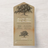 Het  Collectie van de Oak-boom All In One Uitnodiging (Binnen)