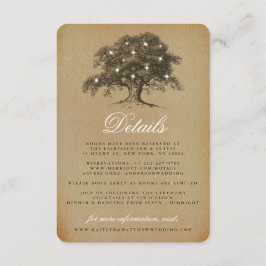 Het  Collectie van de Oak-boom Informatiekaartje (Voorkant)