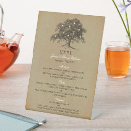 Het  Collectie van de Oak-boom - Menu Reclamebord Met Voetstuk