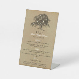 Het  Collectie van de Oak-boom - Menu Reclamebord Met Voetstuk