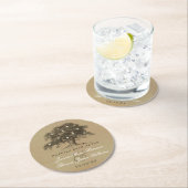 Het  Collectie van de Oak-boom Ronde Kartonnen Onderzetter (Insitu)