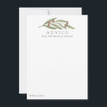Het Collectie van de Olive Branch Wedding Advieskaart<br><div class="desc">Viel in stijl met deze bijpassende bijenkaarten voor olijven. Het eenvoudige maar stijlvolle ontwerp zal uw gasten toestaan om een nota van raad voor u te schrijven om over jaren te houden en te lezen. De formulering is gemakkelijk te personaliseren, zodat deze kaarten snel kunnen worden omgezet in advieskaarten voor...</div>