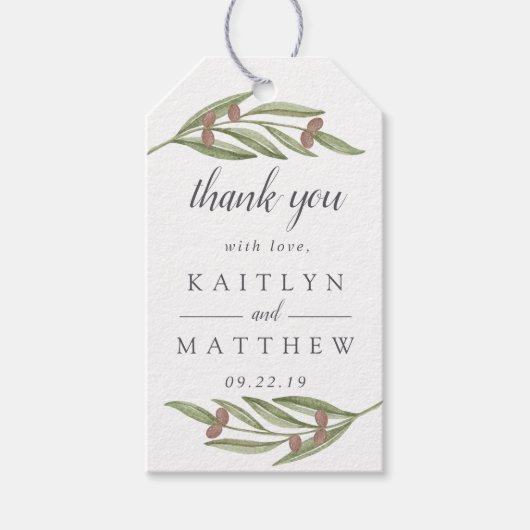 Het Collectie van de Olive Branch Wedding Cadeaulabel (Voorkant)
