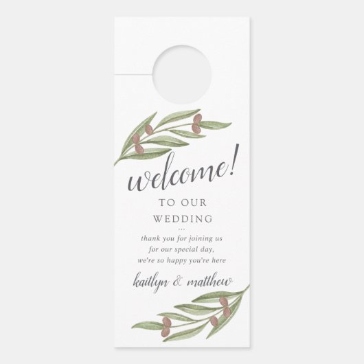 Het Collectie van de Olive Branch Wedding Deurhanger (Voorkant)