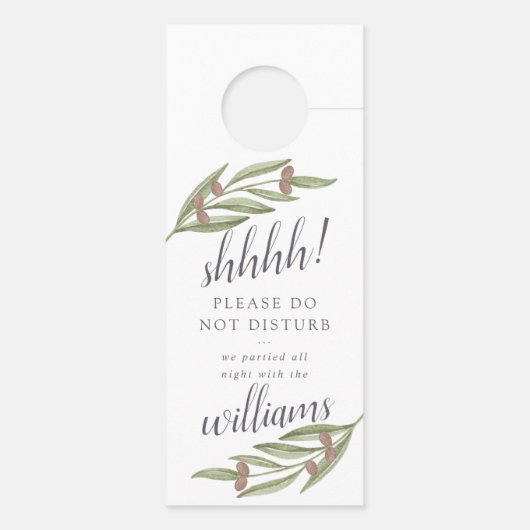 Het Collectie van de Olive Branch Wedding Deurhanger (Achterkant)