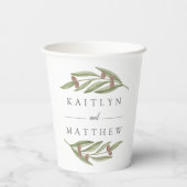 Het Collectie van de Olive Branch Wedding Papieren Bekers (Achterkant)