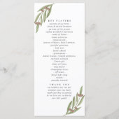 Het Collectie van de Olive Branch Wedding Programmakaart (Achterkant)
