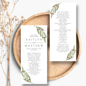 Het Collectie van de Olive Branch Wedding Programmakaart