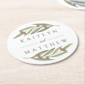 Het Collectie van de Olive Branch Wedding Ronde Kartonnen Onderzetter (Gebogen)