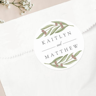 Het Collectie van de Olive Branch Wedding Ronde Sticker