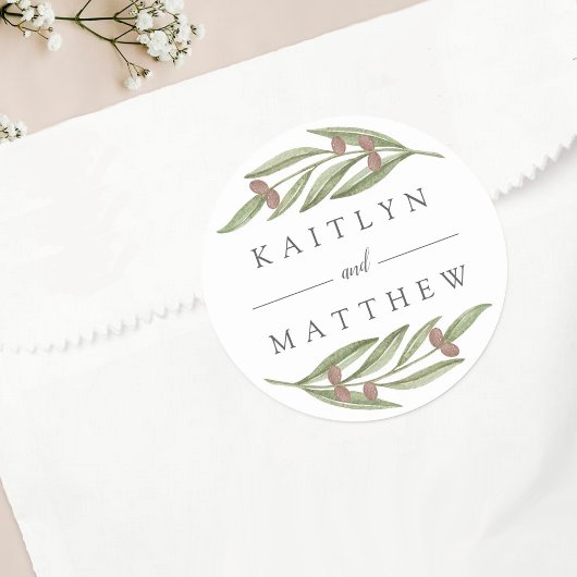Het Collectie van de Olive Branch Wedding Ronde Sticker