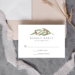 Het Collectie van de Olive Branch Wedding RSVP Kaartje<br><div class="desc">Viel in stijl met deze stijlvolle en zeer trendy bruiloft RSVP-kaarten. Het ontwerp is voorzien van een handbeschilderde olijftak met een prachtige typografie die perfect is voor elke rituele huwelijksfeestdag. Dit ontwerp is gemakkelijk te personaliseren met uw speciale gebeurtenisformulering en uw gasten zullen enthousiast zijn wanneer zij deze geweldige antwoordkaarten...</div>