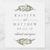 Het Collectie van de Olive Branch Wedding Wijn Etiket (Enkel label)