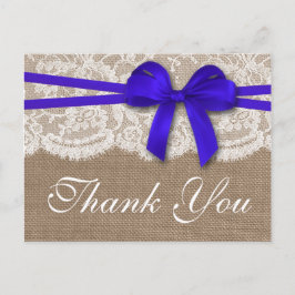 Het Collectie van de Rustic Blue Bow Wedding Briefkaart