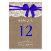 Het Collectie van de Rustic Blue Bow Wedding Kaart (Achterkant)