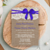 Het Collectie van de Rustic Blue Bow Wedding Kaart